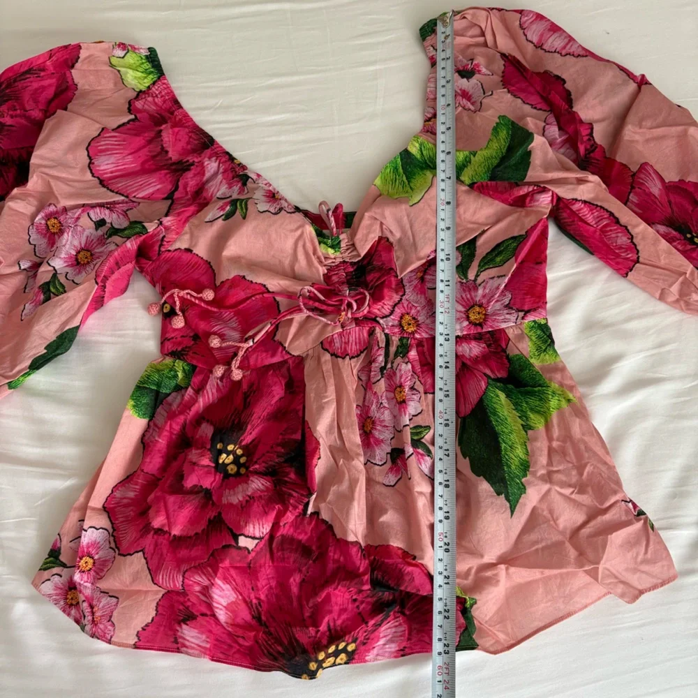 NWOT Farm Rio Embroidered Chita Blouse S - Picture 14 of 16